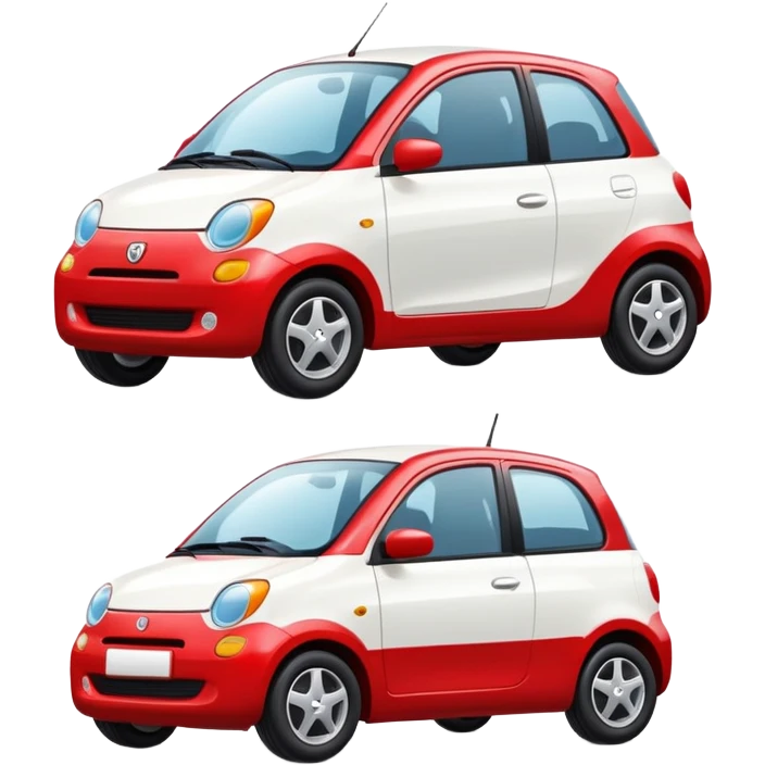 red and white car, compact design emoji