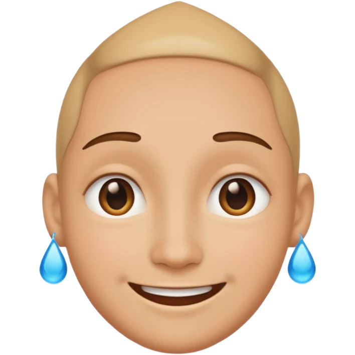 smiling emoji with teardrop emoji