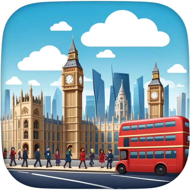 An icon representing a visual novel, inspired by games like 'One Day in London.' The design features a detailed cityscape with characters in dynamic poses, as if caught in a pivotal story moment. Speech bubbles and narrative text appear. Transparent background emoji