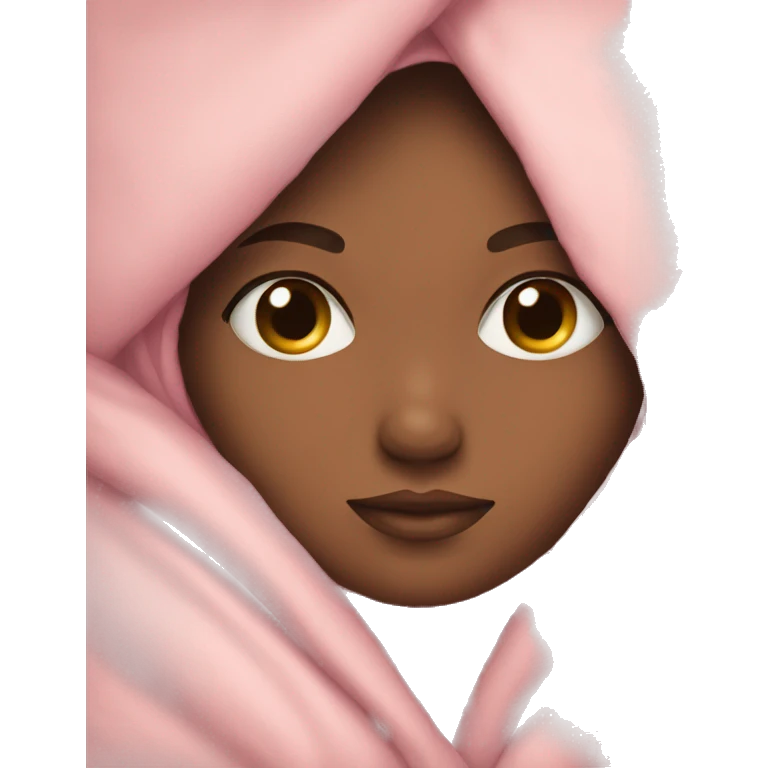 Girl wrapped up in pastel pink blanket emoji