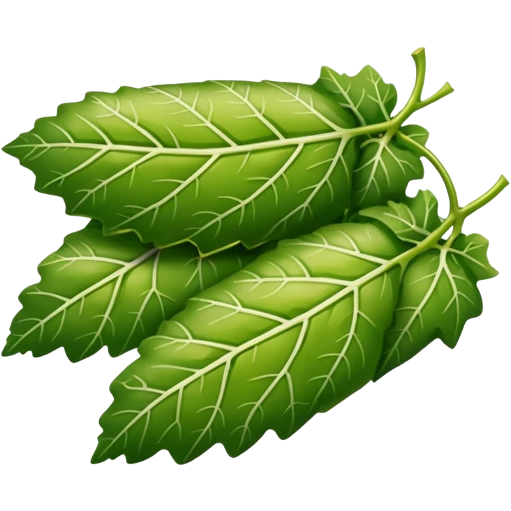 Turkish grape leaf dolma, rolled and shiny, with a hint of rice peeking out emoji