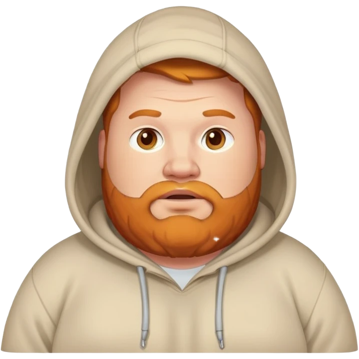 A fat man with a ginger beard and a hoodie emoji