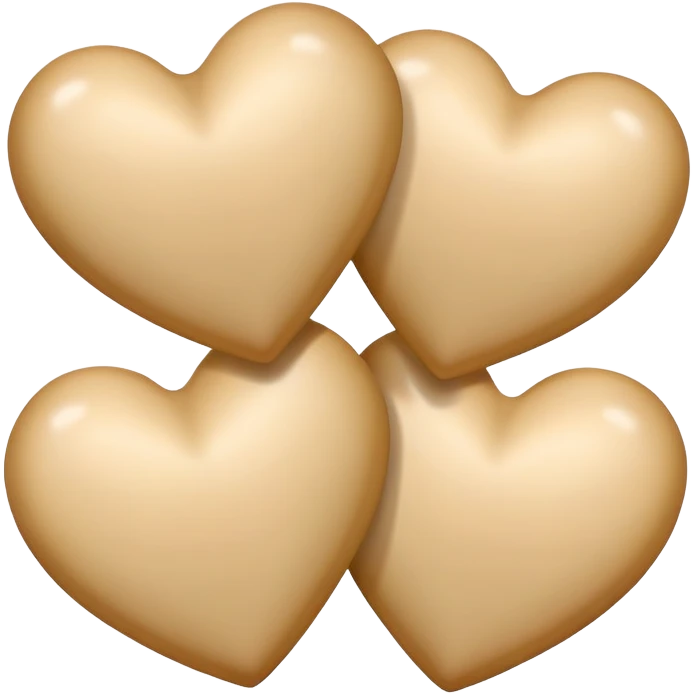 Three beige hearts emoji
