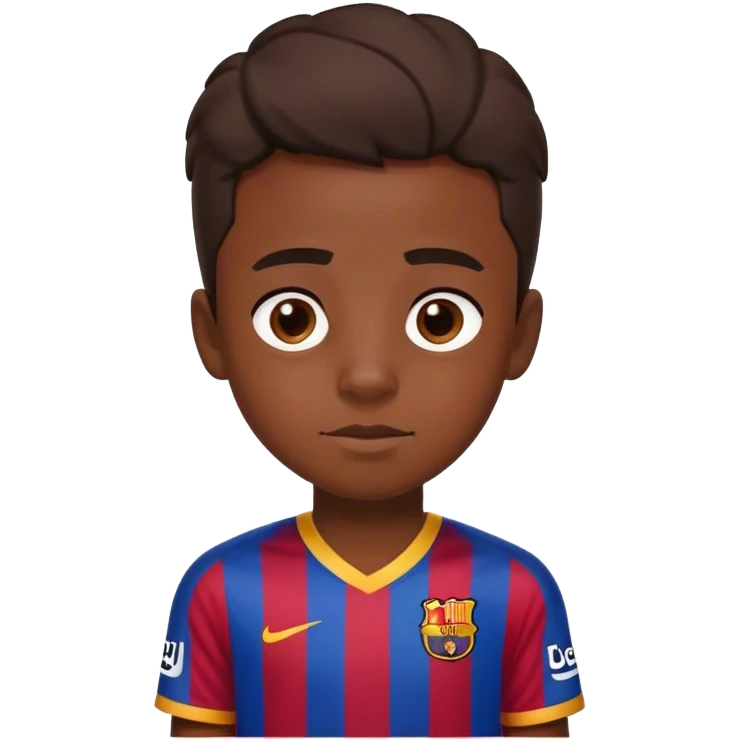 Un muchacho con una camisa del barca emoji