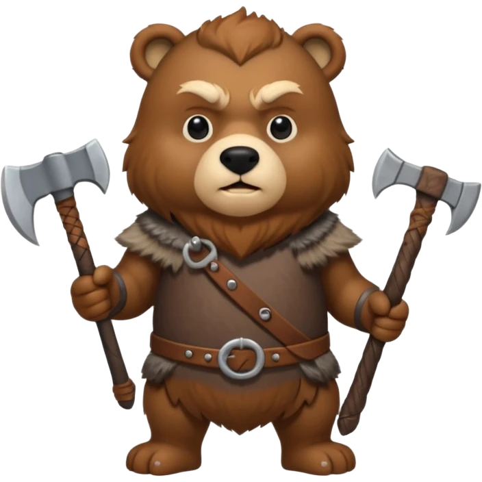 a viking bear with an axe  emoji