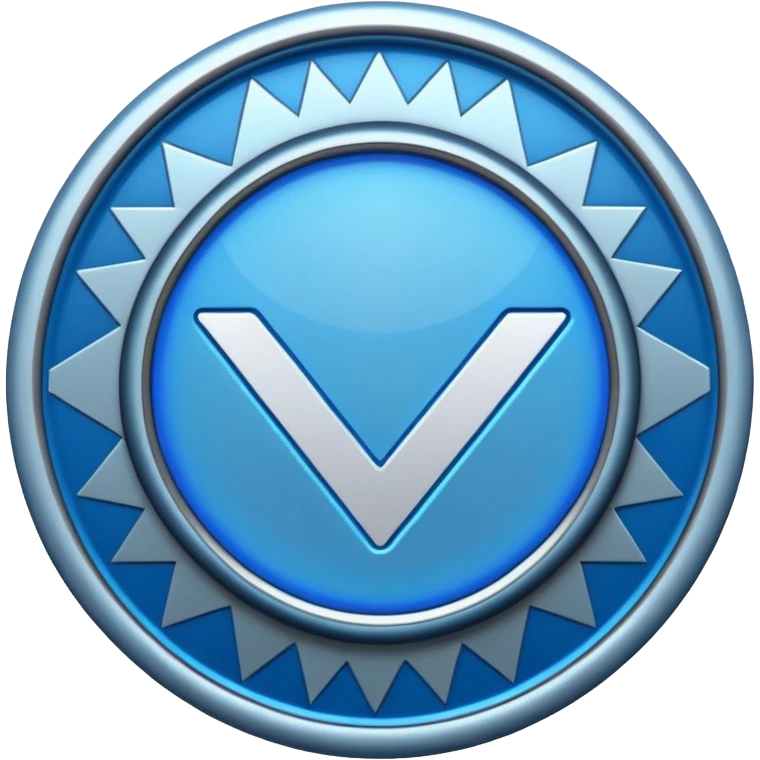 blue tick verification badge on a circular shape with zigzag edges emoji
