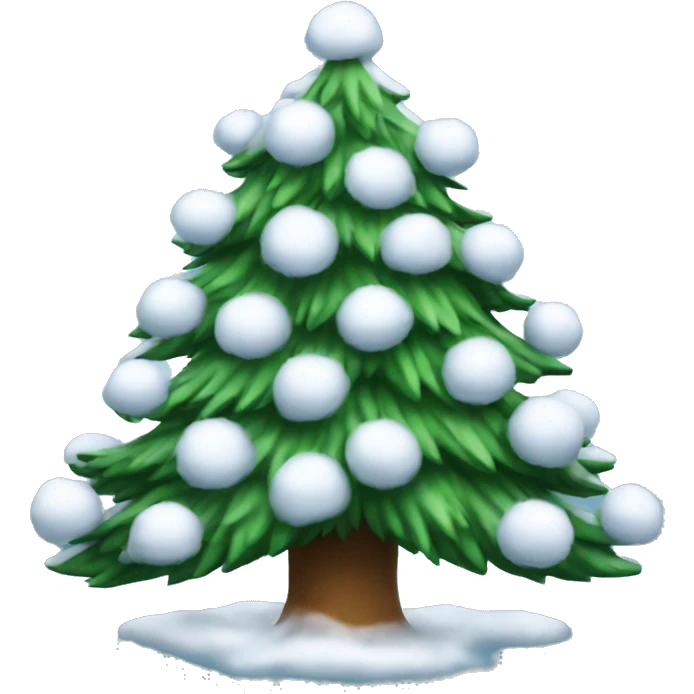 Christmas tree with snow emoji