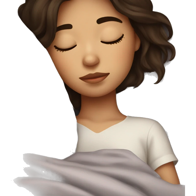 Brunette girl sleeping emoji