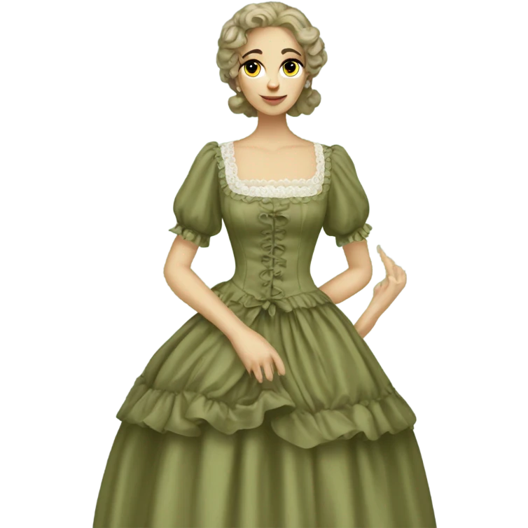 Khaki green roccoco dress emoji