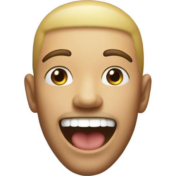 Floating smile next to a man with his mouth open emoji