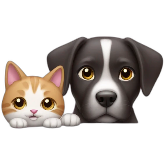 cat and dog pink emoji