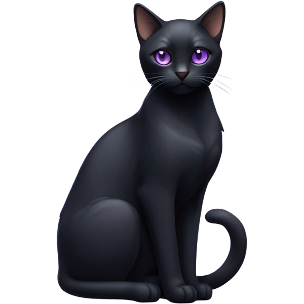 Black cat with purple eyes  emoji