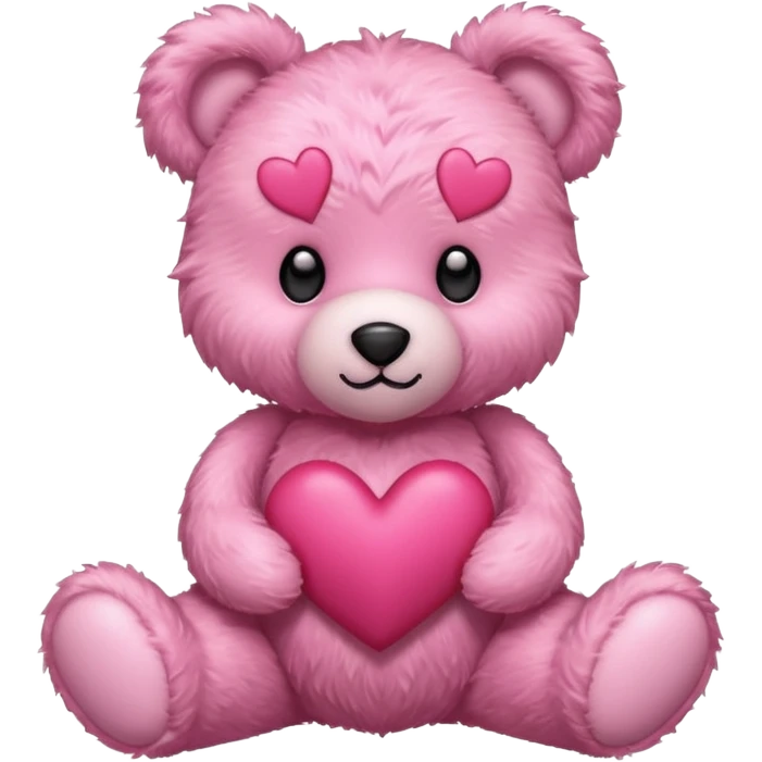 pink cute teddy bear sending hearts and love emoji