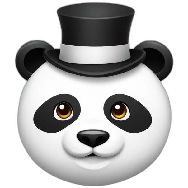 A panda top a hat emoji