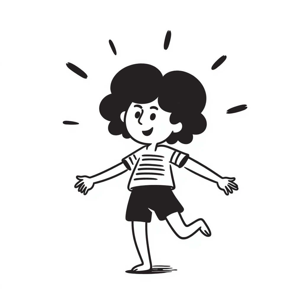 Silly beach character named 'Tripa Tropa Tralala' dancing on sand with sunshine emoji