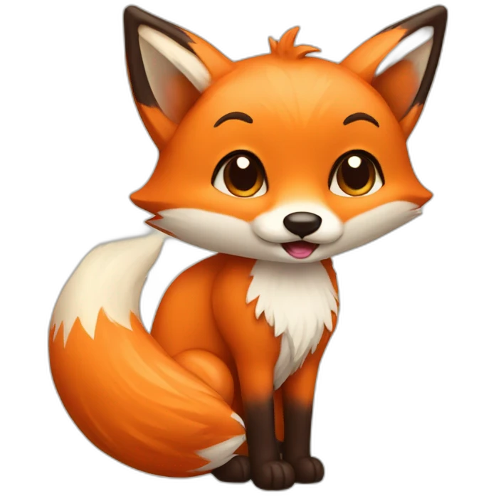 Fox with peach emoji