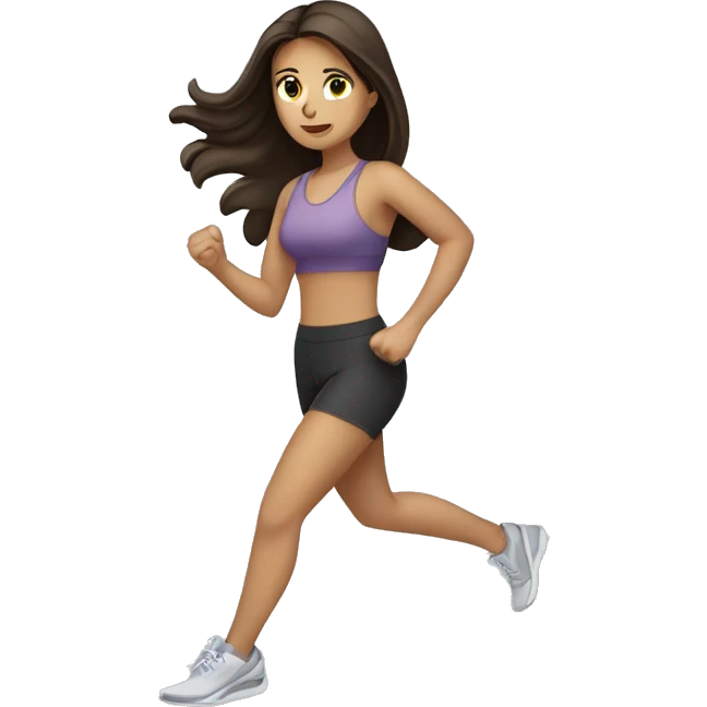beautiful brunette girl exercising calmly emoji