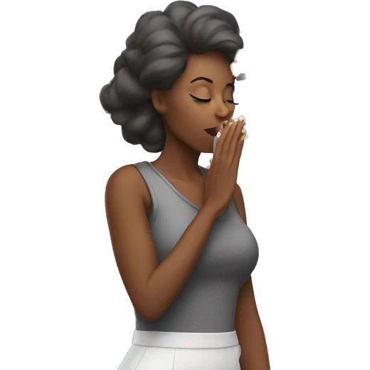 woman blowing kiss cloud emoji