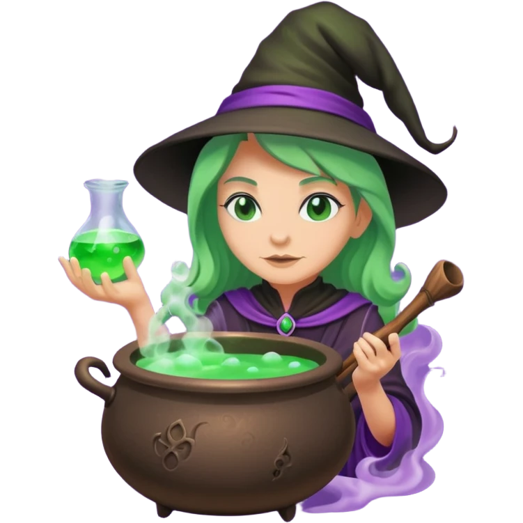 green witch cooking potion emoji
