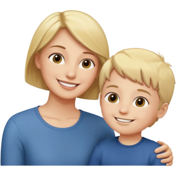 tall adult and small child looking each other emoji