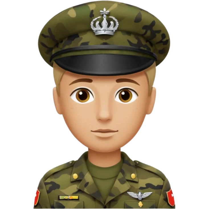 salotiertem Soldaten in Tarnfarbe und den SAS Buchstaben auf der Mütze und Uniform emoji