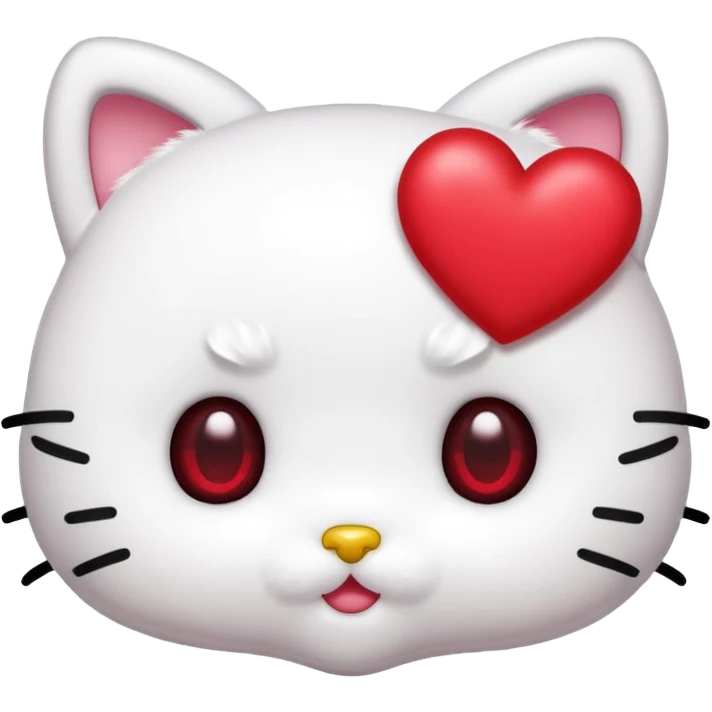 Hello Kitty face with red heart eyes emoji