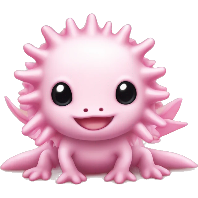 pink axolotl with amber eyes sanrio emoji
