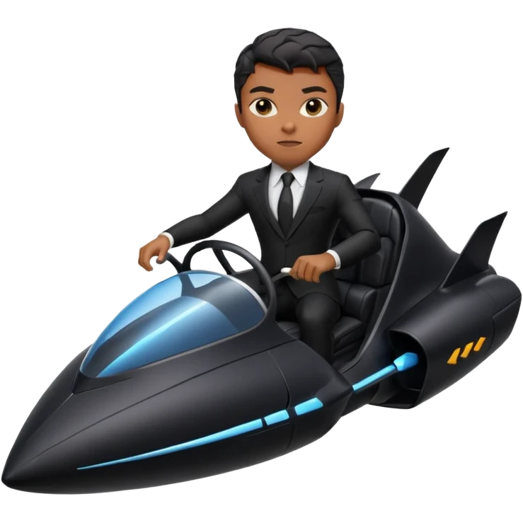 black panther driving glider emoji