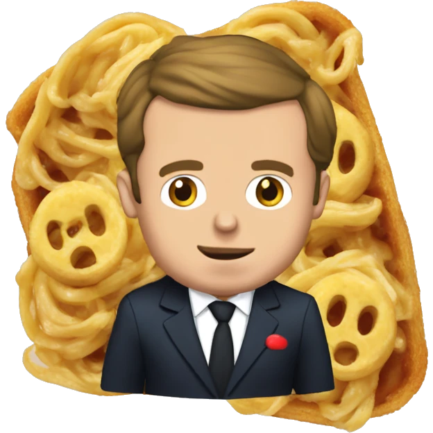 Emmanuel Macron mange des pâtes emoji