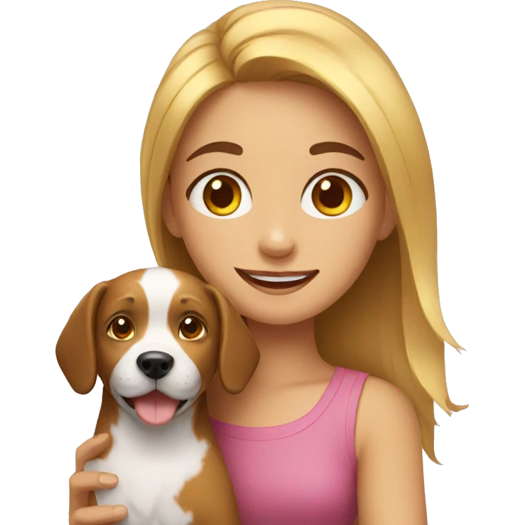 girl with dog emoji
