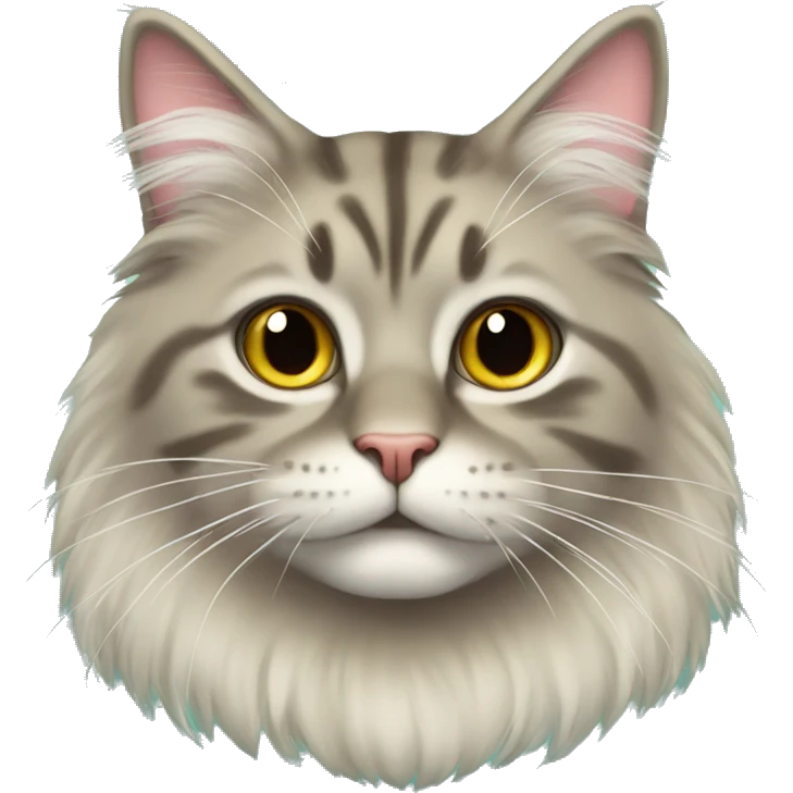 long haired happy christmas cat emoji