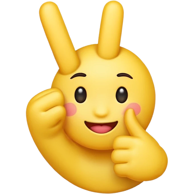 Make a regular blushed yellow emoji but with the middle finger  emoji