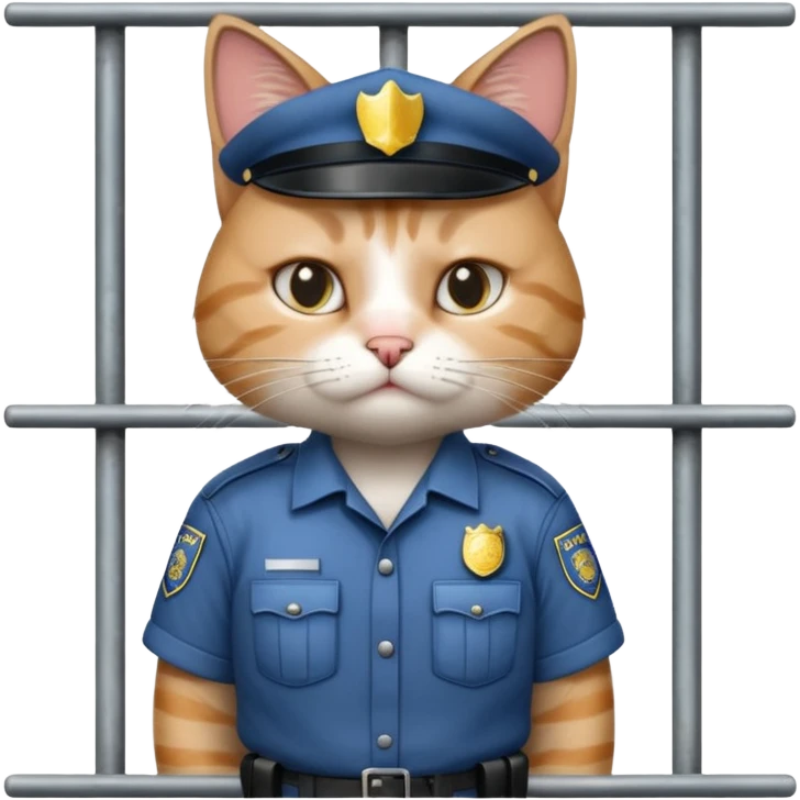 cat jail cry place with police cat emoji