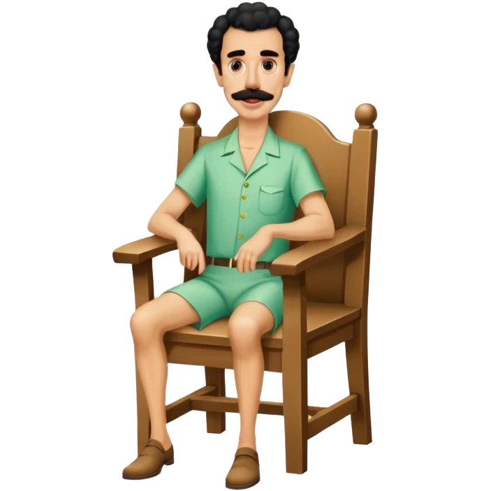 Borat sitting on dining chair emoji