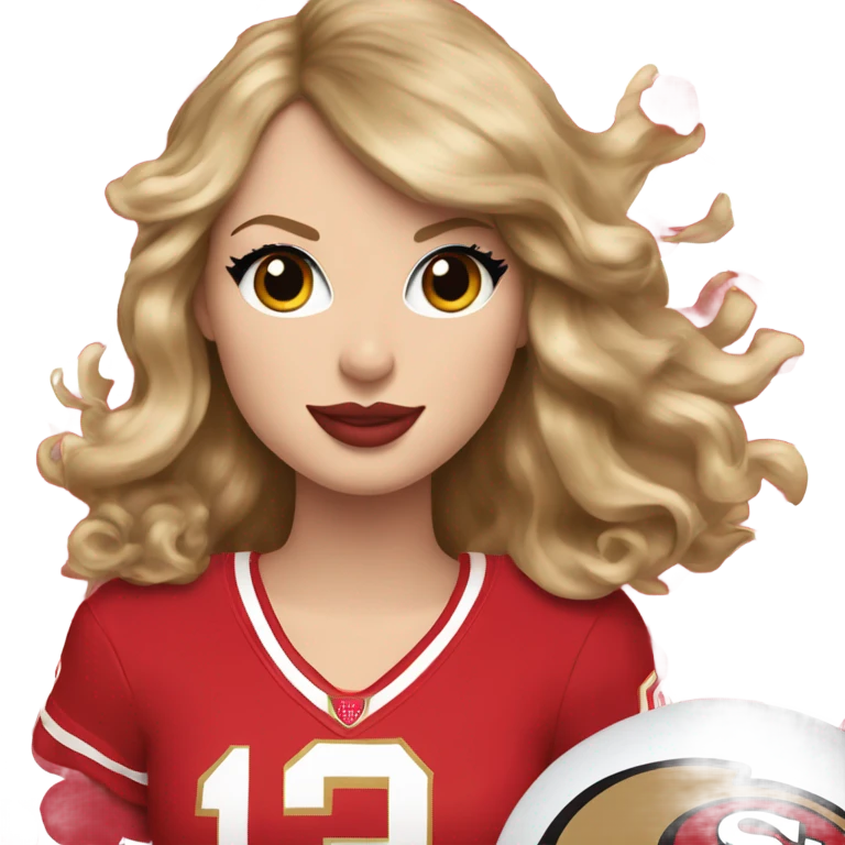 Taylor swift in 49ers colors emoji