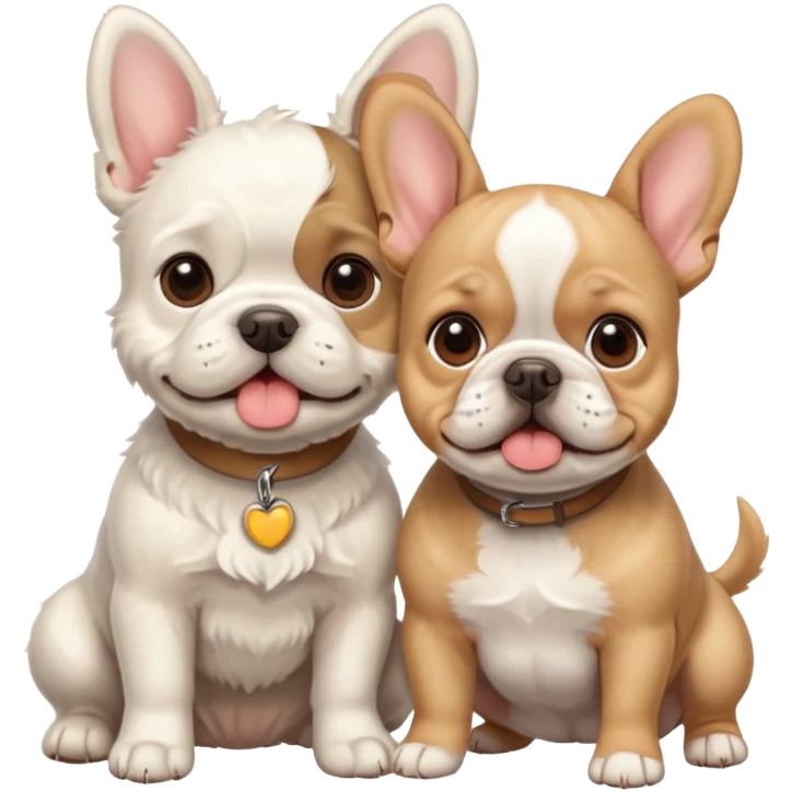 white west terrier and light brown french bulldog emoji