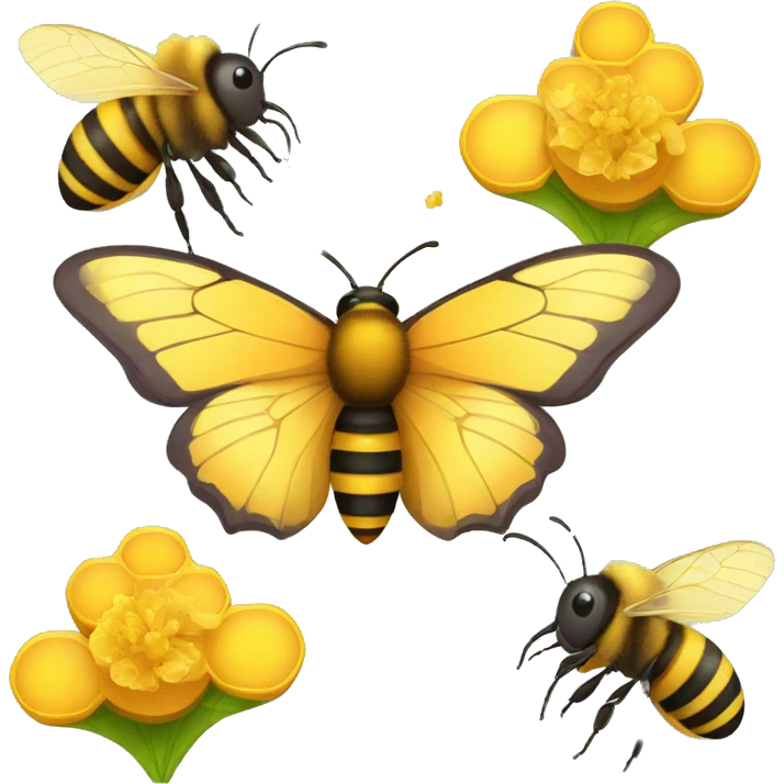butterfly and honey bee emoji