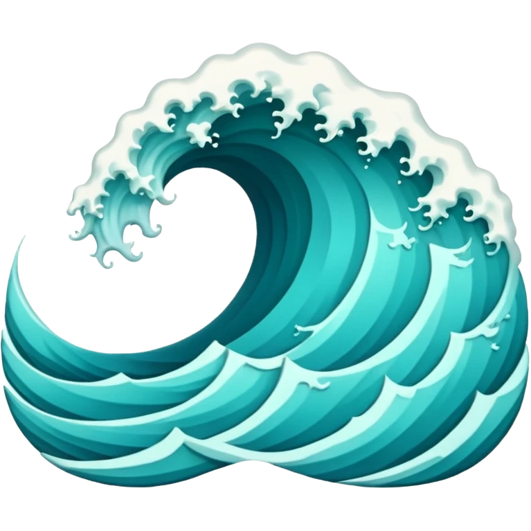 Create a highly polished, 3D game UI–style illustration of a  SEA WAVE emoji