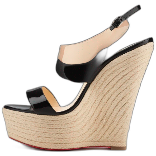 Platform wedges black louboutin emoji