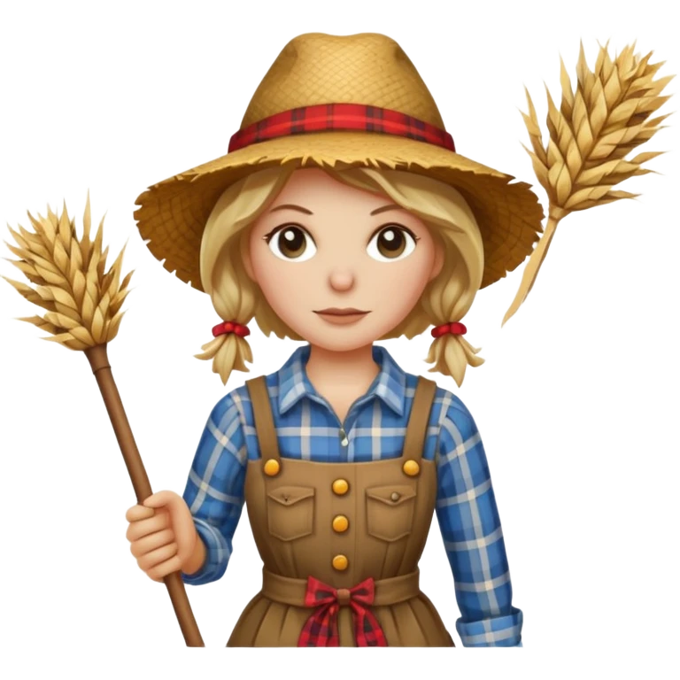 female Scarecrow on stick emoji