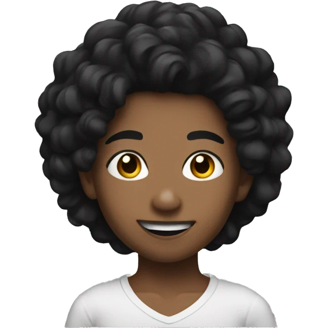 dancer black hair kid emoji