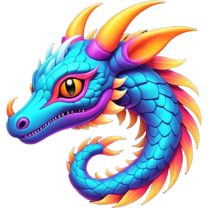 Exotic futuristic lush warm-colored neon Fakémon-Fionbri-creature emoji