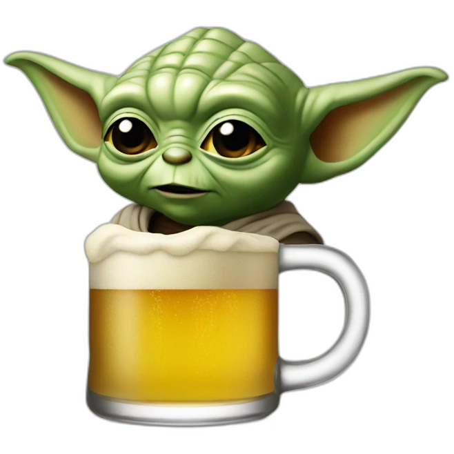 Yoda drink beer emoji