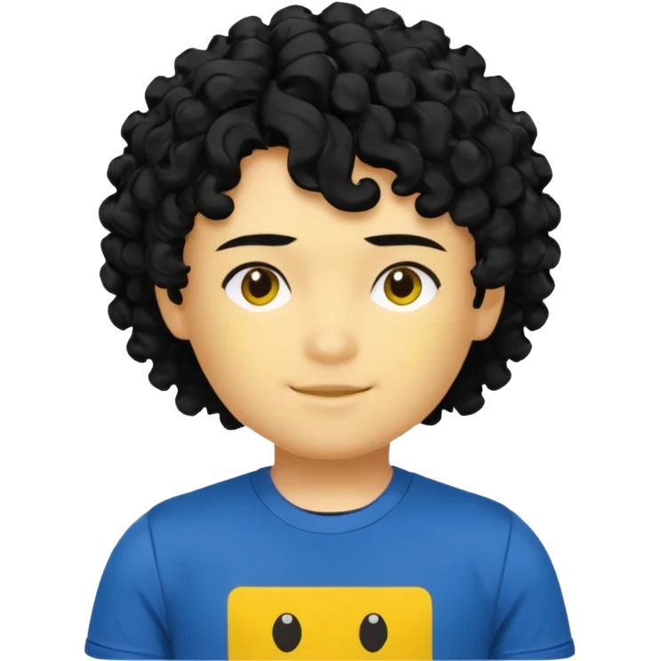 his skin is yellow he has curly hair he is from roblox his name is Shedletsky emoji