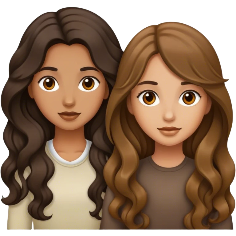 Two tan girls with long dark wavy hair emoji