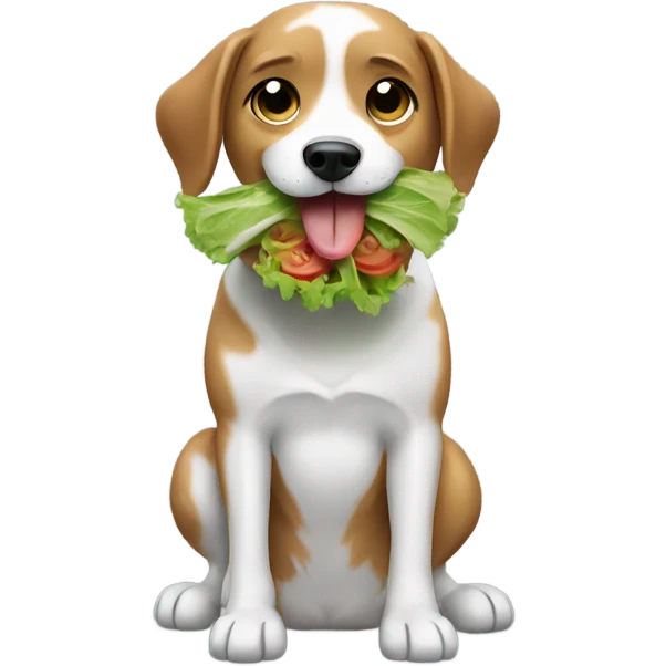 dog eating salad  emoji