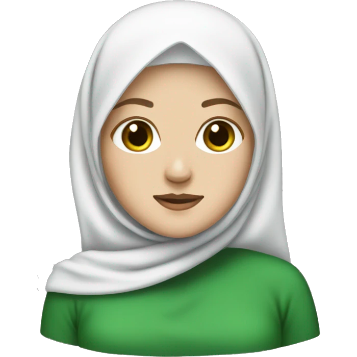 white girl with green hijab emoji