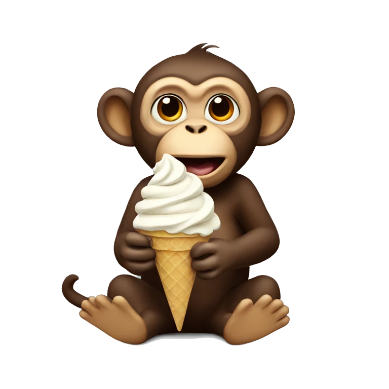 Monkey eating ice cream  emoji