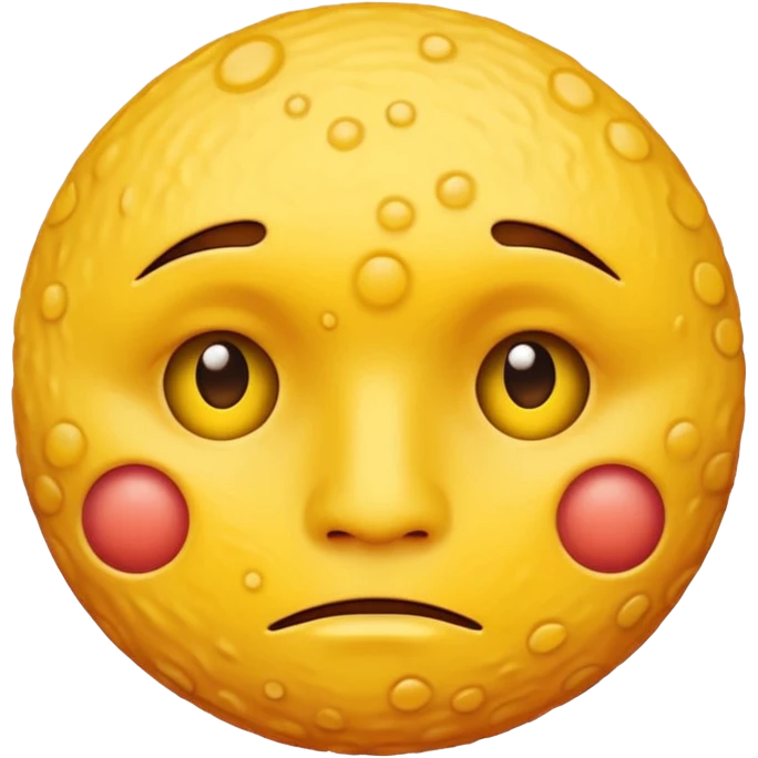 A circular yellow face with many close together face herpes sores emoji