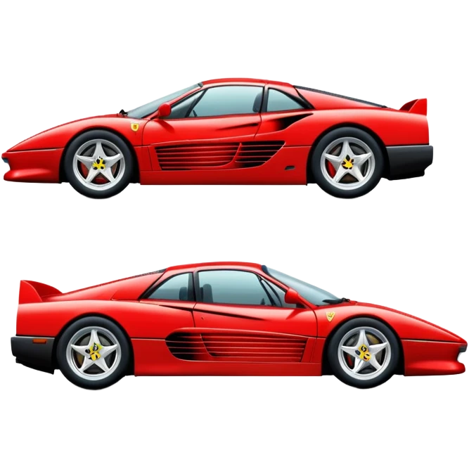 red Ferrari Testarossa sports car emoji